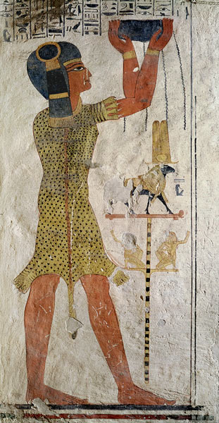 An Inmutef priest making an offering New Kingdom de Egyptian