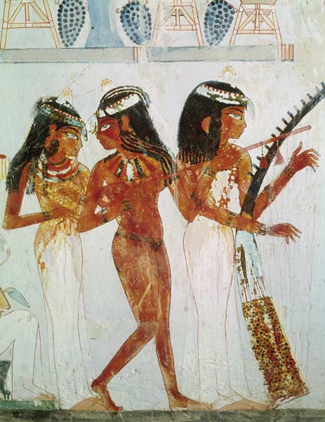 Musicians and a Dancer, from the Tomb of Nakht, New Kingdom de Egyptian