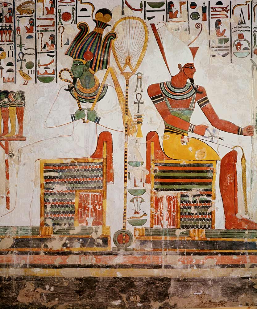 The Gods Osiris and Atum, from the Tomb of Nefertari, New Kingdom de Egyptian
