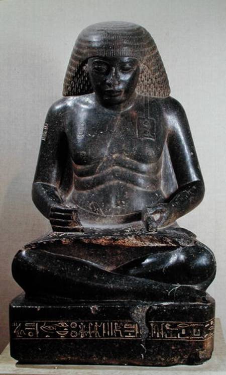 Amenhotep, son of Hapu, seated cross-legged, from the Temple of Amun, Karnak de Egyptian
