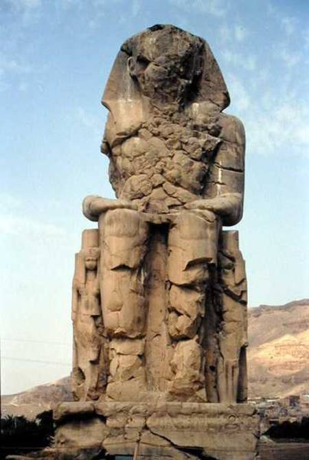One of the Colossi of Memnon, statues of Amenhotep III de Egyptian