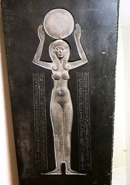 The Goddess Nut Raising the Sun, from the reverse of the lid of the Djedhor sarcophagus de Egyptian