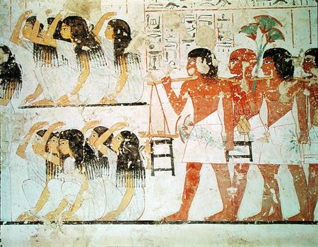 Group of mourners in the funeral procession of Ramose, from the Tomb Chapel of Ramose, New Kingdom de Egyptian