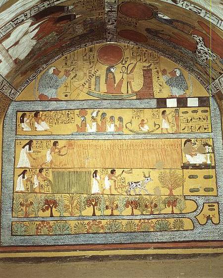 Harvest Scene on the East Wall, from the Tomb of Sennedjem, The Workers' Village, New Kingdom de Egyptian