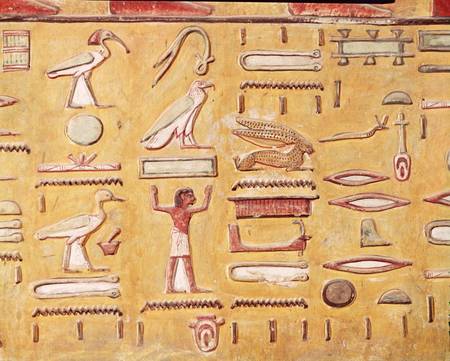 Hieroglyphics, from the Tomb of Seti I, New Kingdom de Egyptian