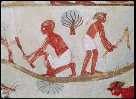 Labourer and Lumberjack at Work, from the Tomb of Nakht, New Kingdom de Egyptian
