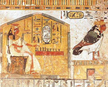 Nefertari playing senet, detail of a wall painting from the Tomb of Queen Nefertari, New Kingdom de Egyptian