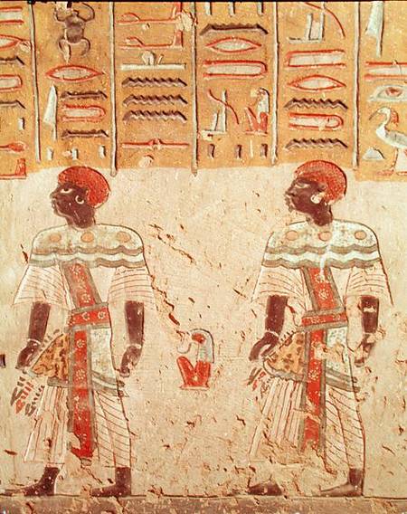 Nubian gods from the Tomb of Ramesses III (c.1184-1153 BC) New Kingdom de Egyptian