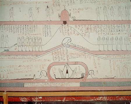 Scene from the Book of Amduat showing the journey to the Underworld, New Kingdom de Egyptian