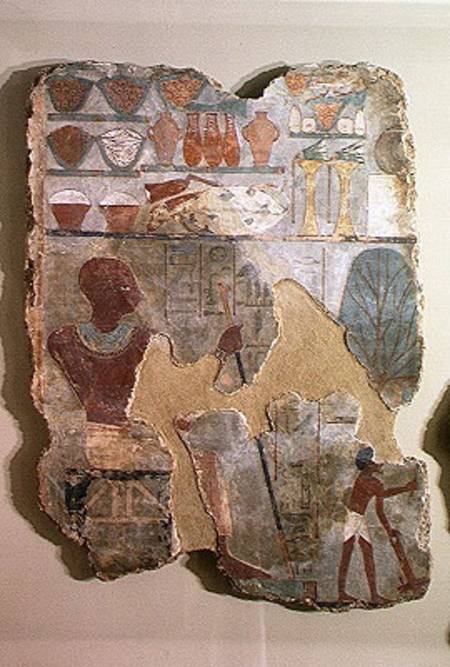 The scribe Unsou overseeing the workers in the fields, from the Tomb of Unsou, East Thebes, New King de Egyptian