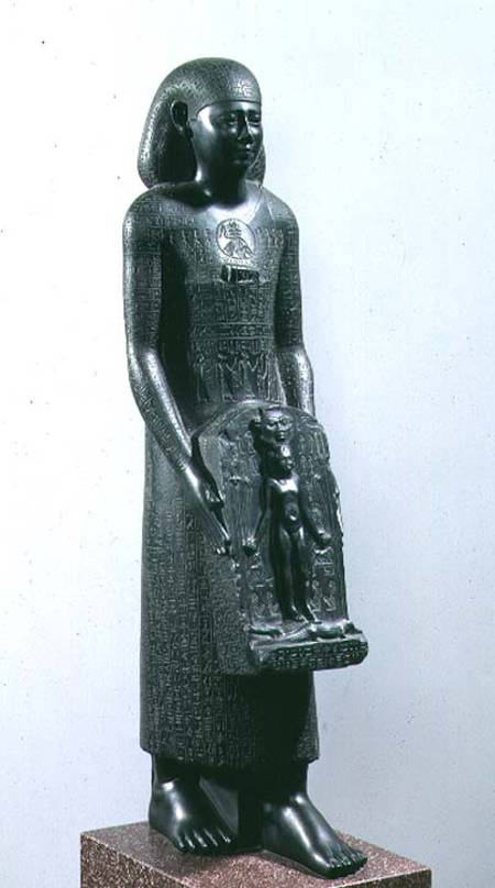 Statue of Padimahes, priest of Bastet, with magical texts for healing, 30th Dynasty or early Ptolema de Egyptian