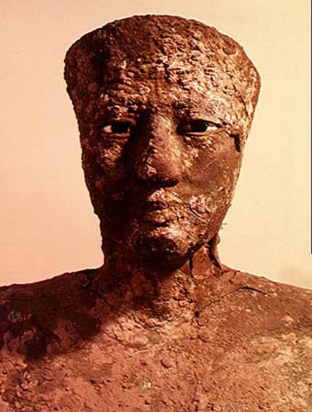 Statue of Pepi I (2289-2255 BC) detail of the head, found at Hierakonpolis de Egyptian