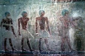 Craftsmen from the South wall of the Mastaba Chapel of Ti, Old Kingdom