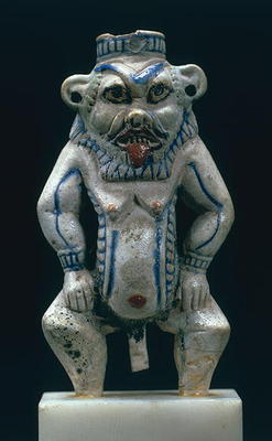 Kohl pot in the form of the god Bes, New Kingdom, c.1400-1300 BC (faience) de Egyptian 18th Dynasty