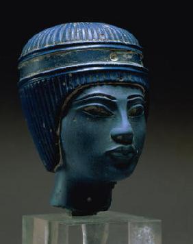 Royal head, possibly Tutankhamun, New Kingdom (pressed glass) (see also 154086)