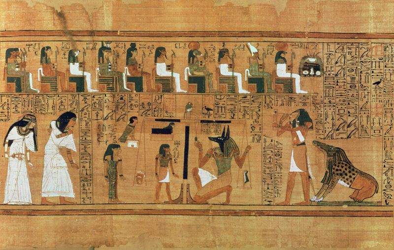 The Weighing of the Heart against the Feather of Truth, from the Book of the Dead of the Scribe Any, de Egyptian 19th Dynasty