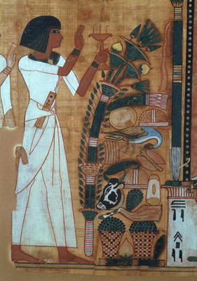 The Fumigation of Osiris, page from the Book of the Dead of Neb-Qued, Egyptian, New Kingdom (papyrus de Egyptian 19th Dynasty