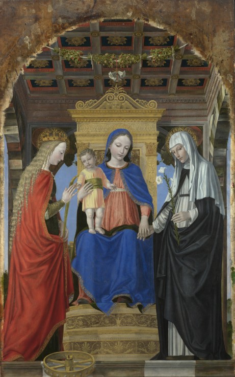 The Virgin and Child with Saint Catherine of Alexandria and Saint Catherine of Siena de eigentl. Ambrogio da Fossano um Bergognone