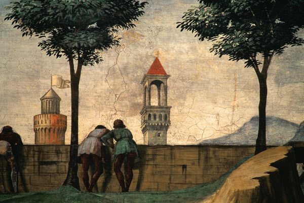 Men Looking over a Wall, from the Visitation de  (eigentl. Domenico Tommaso Bigordi) Ghirlandaio Domenico