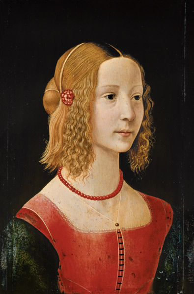 Portrait of a young girl. de  (eigentl. Domenico Tommaso Bigordi) Ghirlandaio Domenico