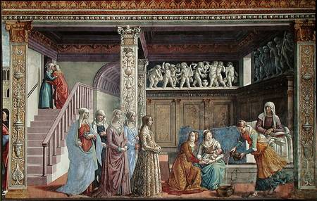 The Birth of the Virgin de  (eigentl. Domenico Tommaso Bigordi) Ghirlandaio Domenico
