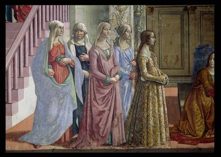 The Birth of the Virgin, detail of the women de  (eigentl. Domenico Tommaso Bigordi) Ghirlandaio Domenico