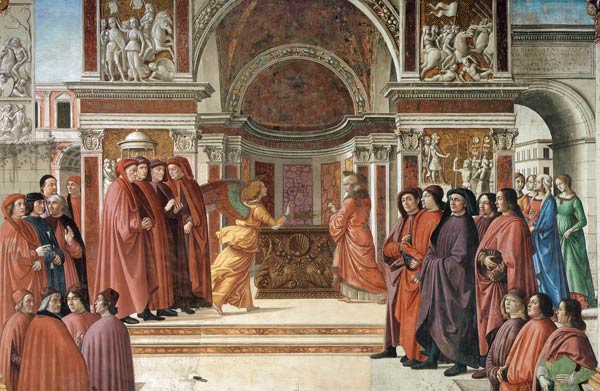Annunciation to Zechariah de  (eigentl. Domenico Tommaso Bigordi) Ghirlandaio Domenico