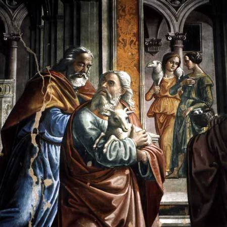 The Expulsion of Joachim from the Temple, detail de  (eigentl. Domenico Tommaso Bigordi) Ghirlandaio Domenico