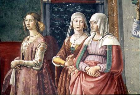 Florentine Ladies, from the Birth of St. John the Baptist de  (eigentl. Domenico Tommaso Bigordi) Ghirlandaio Domenico