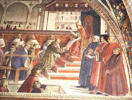 Lorenzo de' Medici, Sassetti and his Son with Antonio Pucci, from the Sassetti Chapel de  (eigentl. Domenico Tommaso Bigordi) Ghirlandaio Domenico