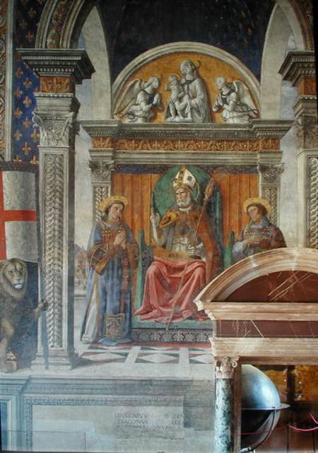 Saints Zenobius, Stephen and Lawrence, detail from the fresco in the Sala dei Gigli de  (eigentl. Domenico Tommaso Bigordi) Ghirlandaio Domenico