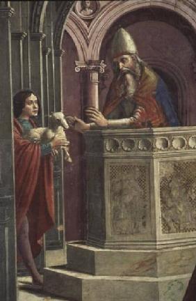 Joachim making his Offering, from the Expulsion of Joachim from the Temple