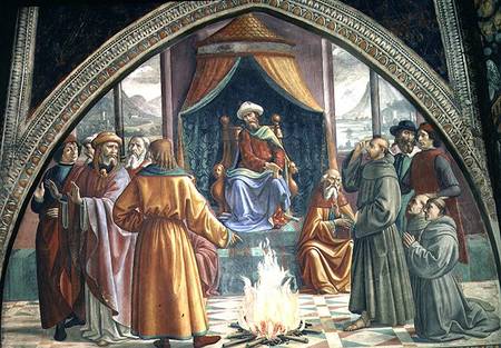 The Trial by Fire, St. Francis before the Sultan of Egypt, scene from a cycle of the Life of St. Fra de  (eigentl. Domenico Tommaso Bigordi) Ghirlandaio Domenico