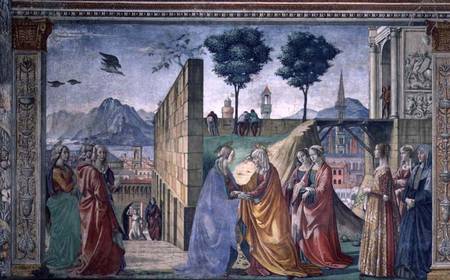 The Visitation (fresco) (for detail see 124356) de  (eigentl. Domenico Tommaso Bigordi) Ghirlandaio Domenico