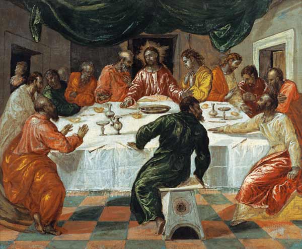 La última cena de (Dominikos Theotokopulos) El Greco