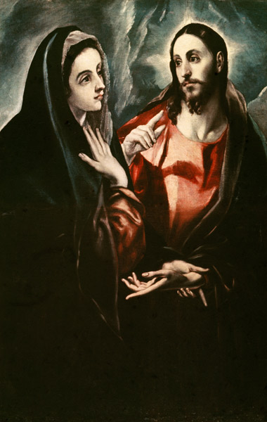 Christ bids farewell to Mary de (Dominikos Theotokopulos) El Greco