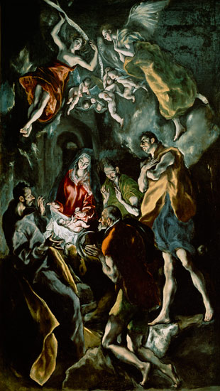 La adoración de los pastores, desde Santo Domingo el antiguo retablo de (Dominikos Theotokopulos) El Greco
