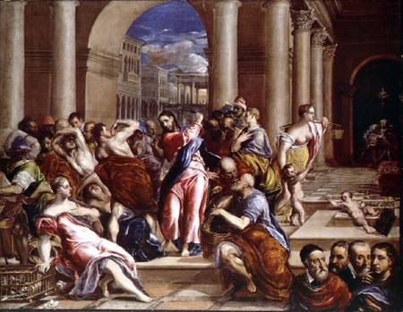 Christ Driving the Traders from the Temple de (Dominikos Theotokopulos) El Greco