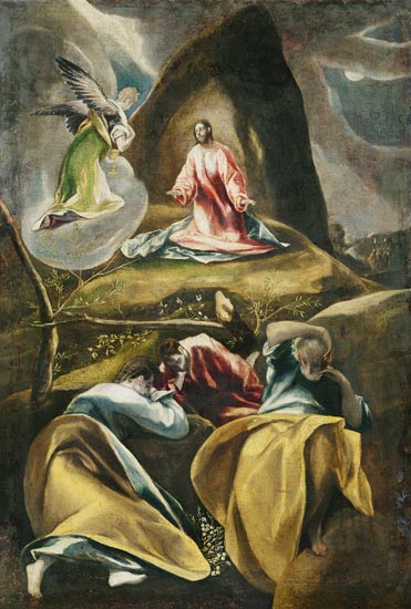 Cristo en el jardín de olivas de (Dominikos Theotokopulos) El Greco