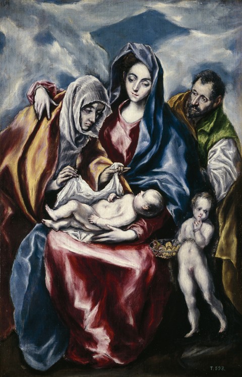 The Holy Family with Saint Anne and John the Baptist as Child de (Dominikos Theotokopulos) El Greco
