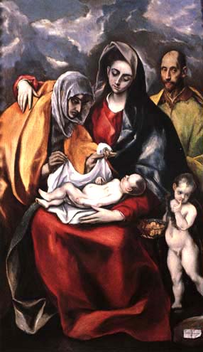 Holy Family with St. Anna and the little St. John Baptist de (Dominikos Theotokopulos) El Greco