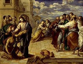 Cure of a blind man de (Dominikos Theotokopulos) El Greco