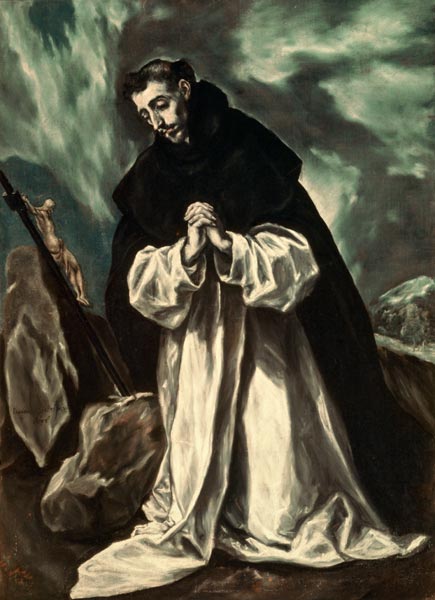 St Dominic in Prayer de (Dominikos Theotokopulos) El Greco