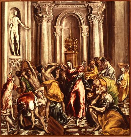 Jesus Driving the Merchants from the Temple de (Dominikos Theotokopulos) El Greco