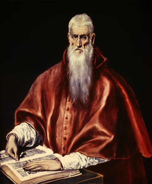 Saint Jerome as Cardinal de (Dominikos Theotokopulos) El Greco
