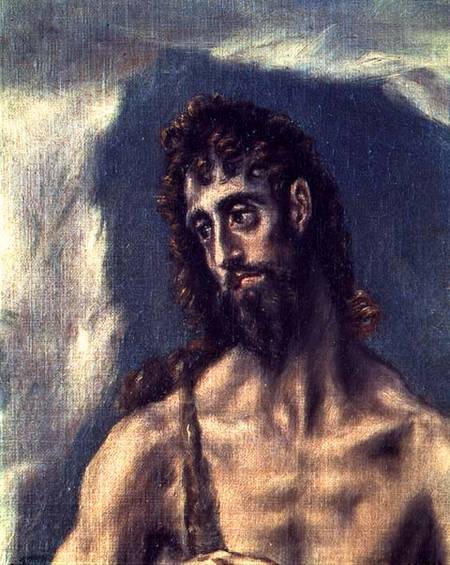 SS. John the Evangelist and John the Baptist, detail of the Baptist de (Dominikos Theotokopulos) El Greco