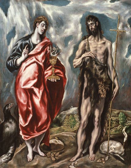 San Juan el Evangelista y San Juan el Bautista de (Dominikos Theotokopulos) El Greco