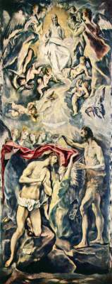 El Bautismo de Cristo de (Dominikos Theotokopulos) El Greco