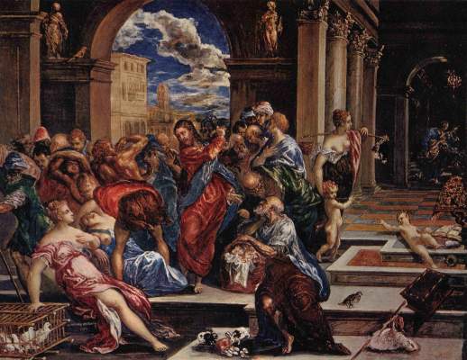 Expulsion of the change machines out of the temple de (Dominikos Theotokopulos) El Greco