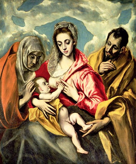 Virgin and Child with SS. Anne and Joseph, 1587-96 de (Dominikos Theotokopulos) El Greco